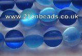 CMS1589 15.5 inches 12mm round matte synthetic moonstone beads