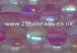 CMS1598 15.5 inches 10mm round matte synthetic moonstone beads