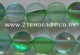 CMS1608 15.5 inches 10mm round matte synthetic moonstone beads