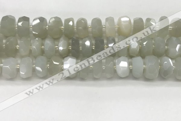 CMS1657 15.5 inches 6*12mm - 8*13mm faceted tyre moonstone beads