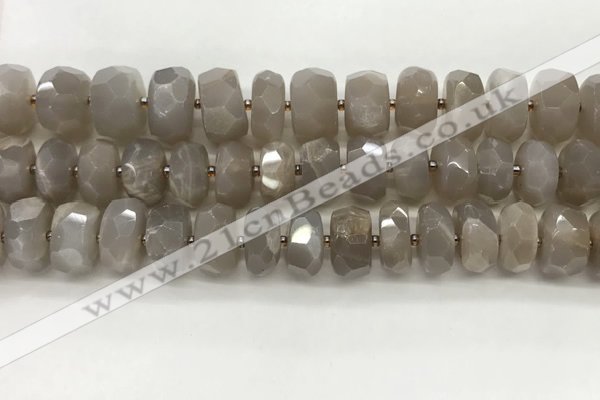 CMS1661 15.5 inches 6*12mm - 8*13mm faceted tyre moonstone beads