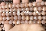 CMS1679 15.5 inches 8mm faceted round moonstone beads wholesale