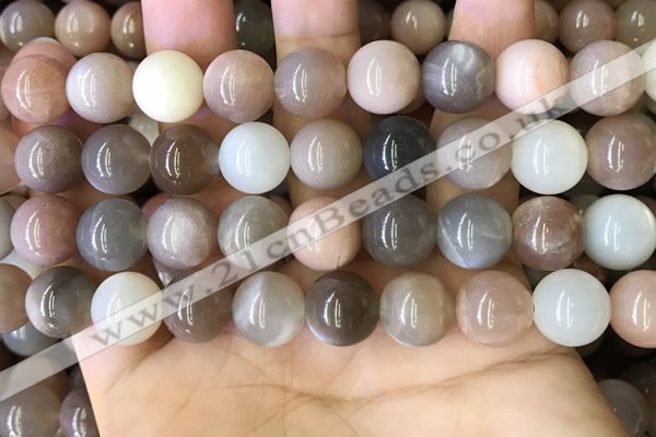 CMS1688 15.5 inches 12mm round rainbow moonstone beads wholesale