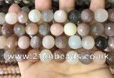 CMS1696 15.5 inches 14mm faceted round rainbow moonstone beads