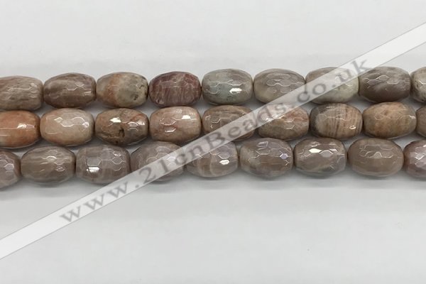 CMS1776 15.5 inches 12*16mm faceted rice AB-color moonstone beads