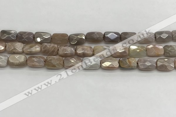 CMS1781 15.5 inches 8*12mm faceted rectangle AB-color moonstone beads