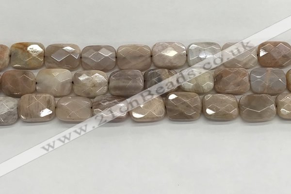 CMS1784 15.5 inches 12*16mm faceted rectangle AB-color moonstone beads