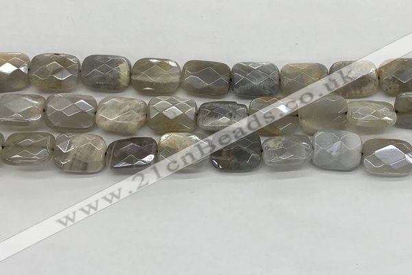 CMS1825 15.5 inches 12*16mm faceted rectangle AB-color moonstone beads