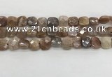 CMS1829 15.5 inches 12*12mm faceted square AB-color moonstone beads