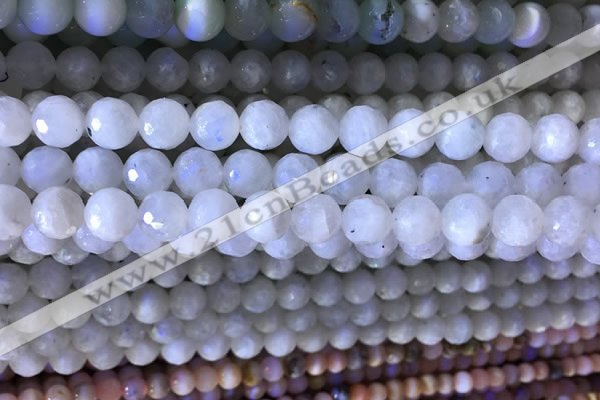 CMS1856 15.5 inches 8mm faceted round white moonstone beads wholesale