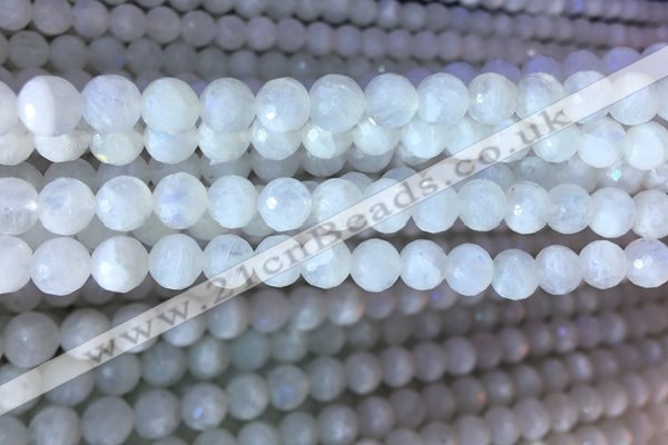 CMS1860 15.5 inches 6mm faceted round white moonstone gemstone beads