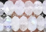 CMS1868 15.5 inches 5*8mm faceted rondelle white moonstone beads