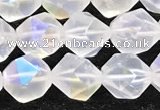 CMS1872 15.5 inches 8mm faceted nuggets AB-color white moonstone beads