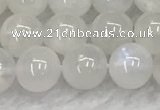 CMS1902 15.5 inches 8mm round white moonstone gemstone beads