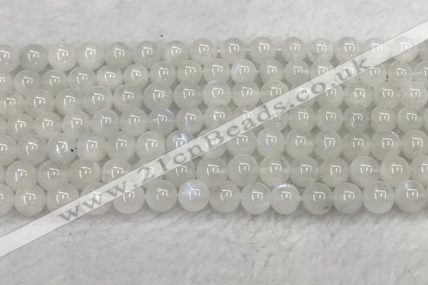 CMS1902 15.5 inches 8mm round white moonstone gemstone beads