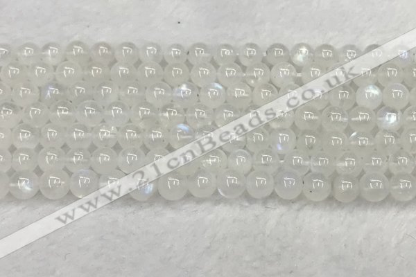 CMS1906 15.5 inches 6mm round white moonstone gemstone beads