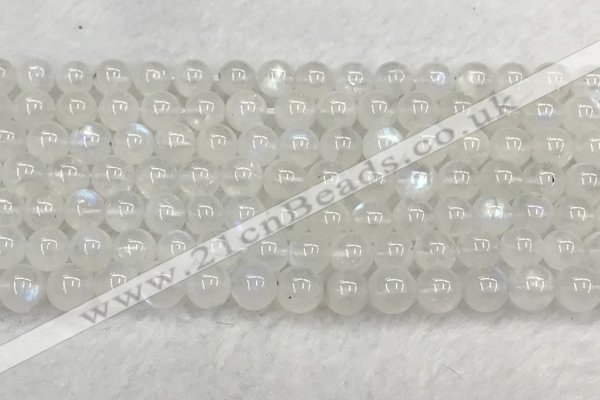 CMS1907 15.5 inches 8mm round white moonstone gemstone beads