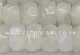 CMS1912 15.5 inches 6*10mm faceted rondelle white moonstone beads