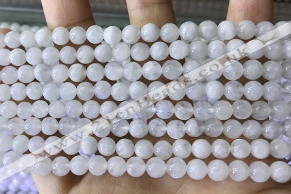 CMS1921 15.5 inches 6mm round white moonstone gemstone beads