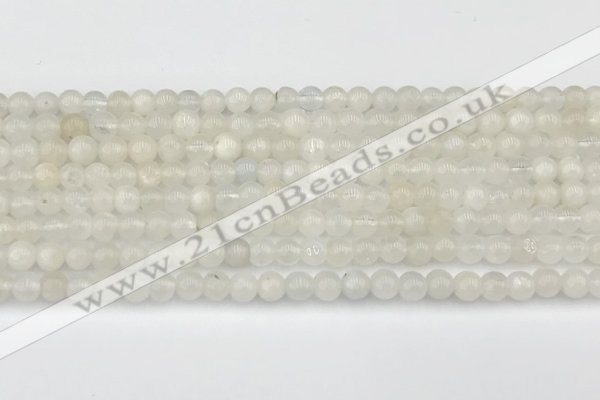 CMS2024 15.5 inches 4mm round white moonstone beads wholesale