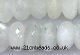 CMS2098 15 inches 6*9mm faceted rondelle white moonstone beads