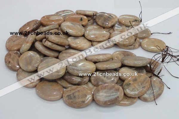 CMS21 15.5 inches 30*40mm oval moonstone gemstone beads wholesale