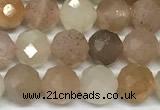 CMS2123 15 inches 6mm faceted rondelle moonstone beads