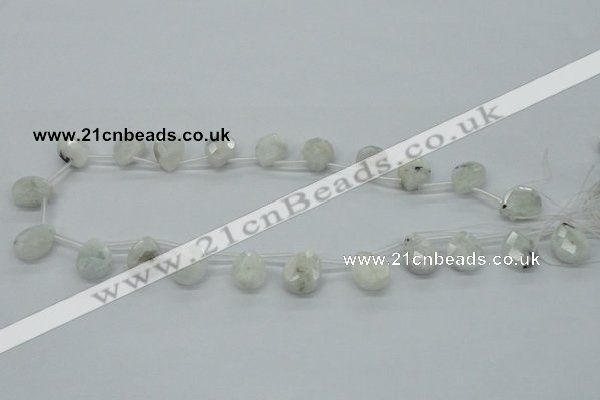 CMS215 15.5 inches 12*16mm faceted teardrop moonstone beads wholesale