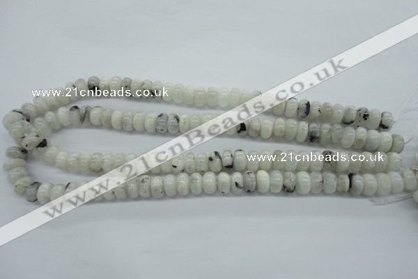 CMS218 15.5 inches 6*10mm rondelle white moonstone gemstone beads