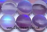 CMS2183 15 inches 6mm, 8mm, 10mm & 12mm round matte synthetic moonstone beads