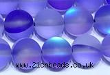 CMS2185 15 inches 6mm, 8mm, 10mm & 12mm round matte synthetic moonstone beads