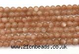 CMS2252 15 inches 8mm round orange moonstone beads wholesale