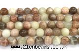 CMS2268 15 inches 10mm round rainbow moonstone beads wholesale