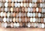 CMS2343 15 inches 5*8mm rondelle rainbow moonstone beads wholesale
