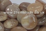 CMS24 15.5 inches 18mm flat round moonstone gemstone beads wholesale