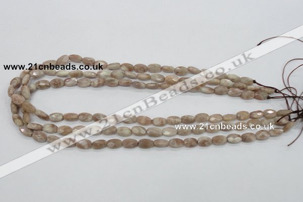 CMS33 15.5 inches 8*10mm faceted oval moonstone gemstone beads