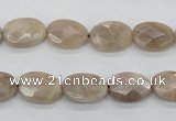 CMS34 15.5 inches 10*14mm faceted oval moonstone gemstone beads