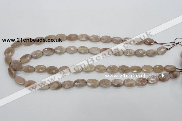 CMS34 15.5 inches 10*14mm faceted oval moonstone gemstone beads