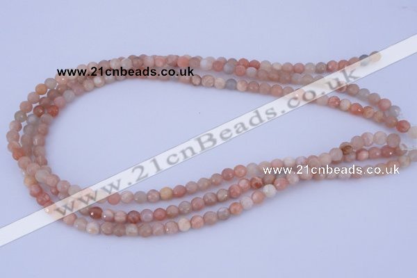 CMS350 15.5 inches 6mm faceted round natural pink moonstone beads