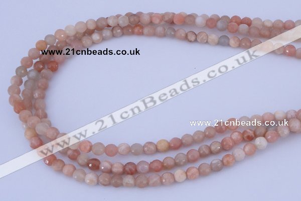 CMS352 15.5 inches 12mm faceted round natural pink moonstone beads