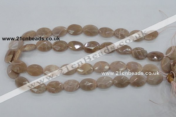 CMS36 15.5 inches 14*18mm faceted oval moonstone gemstone beads