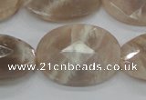 CMS38 15.5 inches 22*30mm faceted oval moonstone gemstone beads