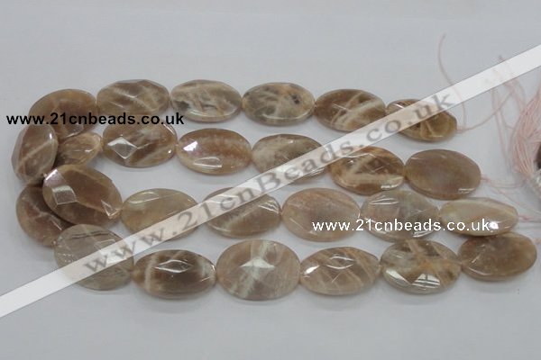 CMS38 15.5 inches 22*30mm faceted oval moonstone gemstone beads