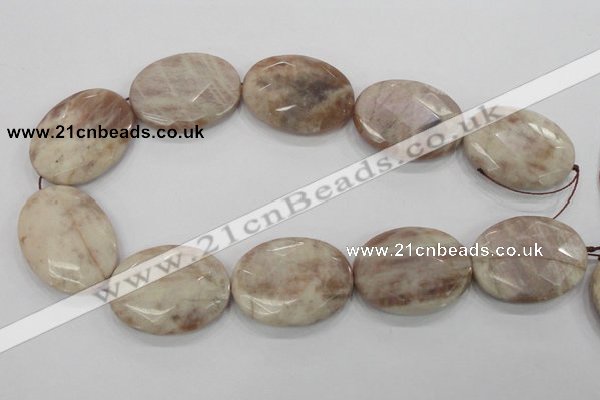 CMS39 15.5 inches 30*40mm faceted oval moonstone gemstone beads