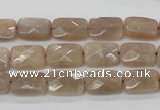 CMS40 15.5 inches 8*12mm faceted rectangle moonstone gemstone beads