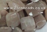 CMS42 15.5 inches 14*14mm faceted diamond moonstone gemstone beads