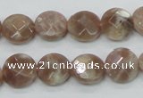 CMS45 15.5 inches 12mm faceted coin moonstone gemstone beads