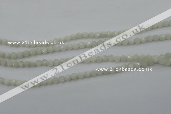 CMS451 15.5 inches 4mm faceted round white moonstone gemstone beads