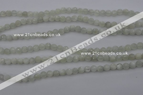 CMS452 15.5 inches 6mm faceted round white moonstone gemstone beads