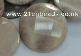 CMS49 15.5 inches 40mm faceted coin moonstone gemstone beads